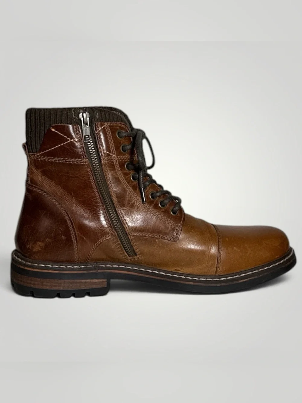 Crevo Camden Chelsea Boots Men’s 11 Chestnut Leather Pull On Ankle Boots CV1217